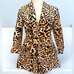 Vintage Inspired Leopard Print International Concepts Blazer Petite Small